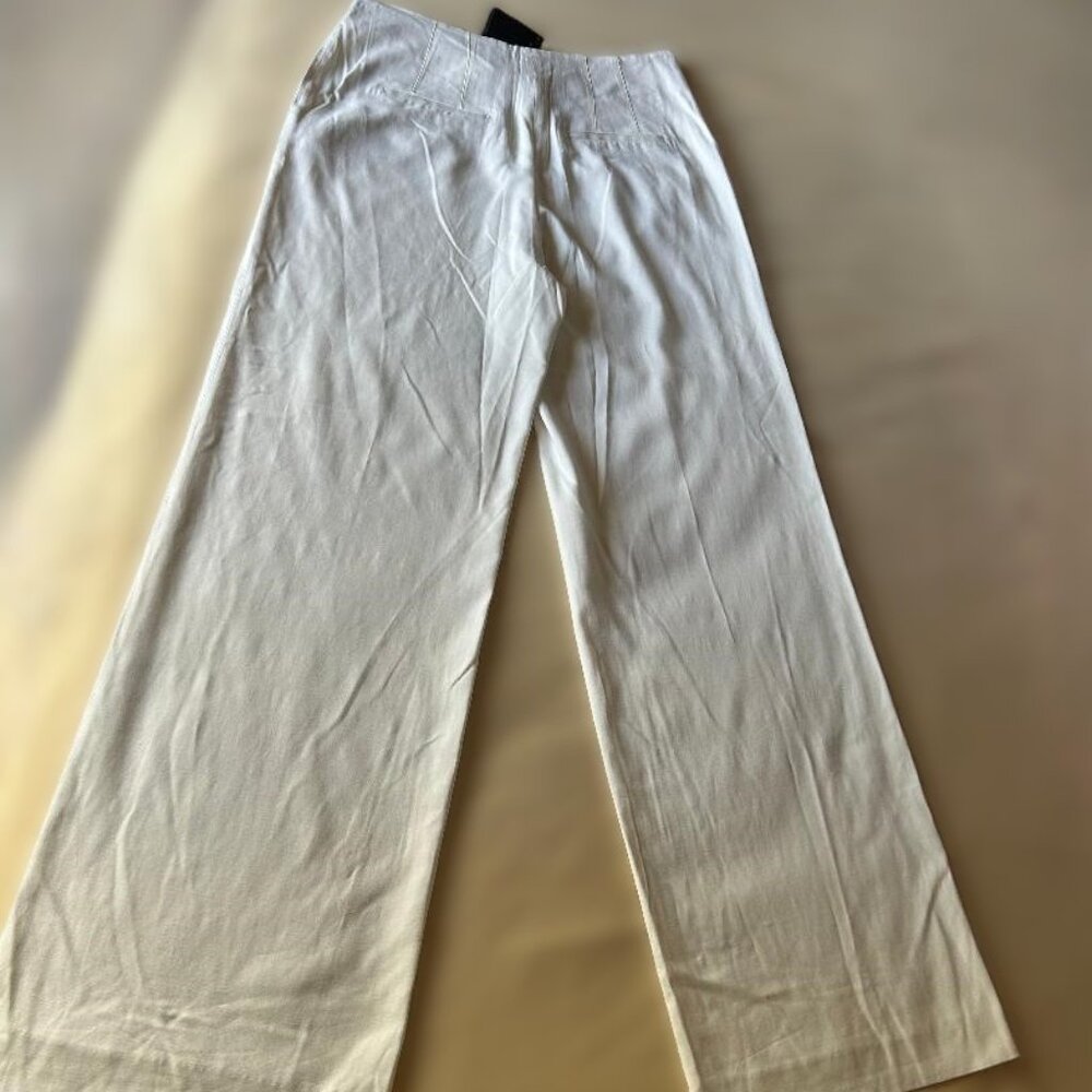 Massimo Dutti Viscose & Wool Blend Flowing Darted Wide Leg Trousers Size 10 NWT - Picture 11 of 15